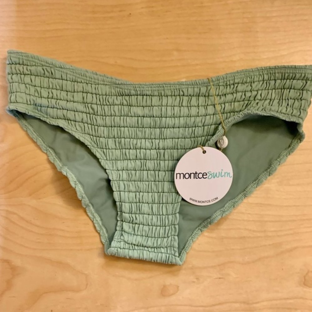 NWT Montce Swim Pistache Scrunch Bikini Bottom.